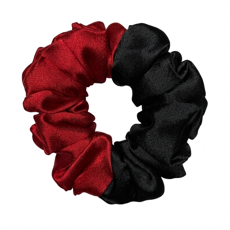 Handcrafted premium two shades satin scrunchie in M size by Scrunchies Mall