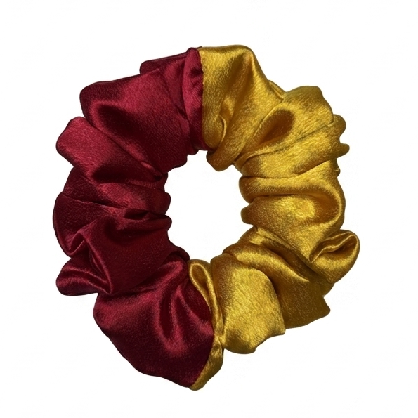 Handcrafted premium two shades satin scrunchie in M size by Scrunchies Mall