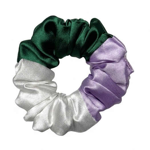 Three Shades Satin Scrunchie (M Size)