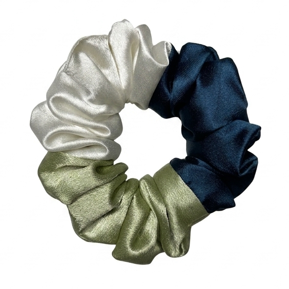Three Shades Satin Scrunchie (M Size) 5