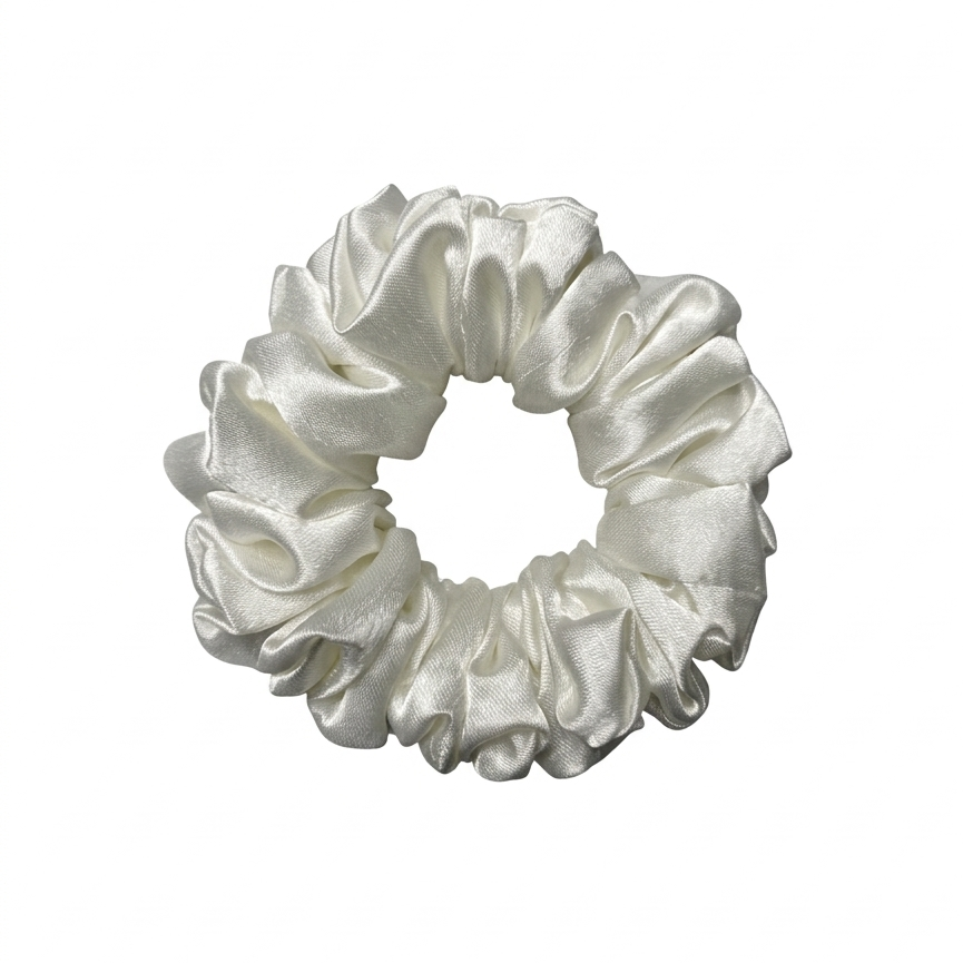 White Satin Scrunchie S
