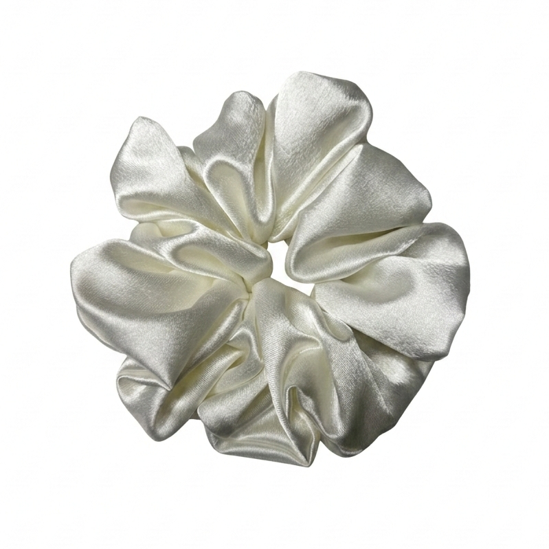 White Satin Scrunchie XL