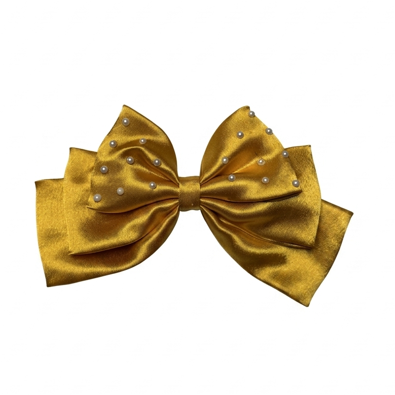 Yellow Pearl | 3-Layer Satin Bow