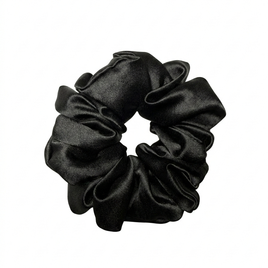 Black Satin Scrunchie