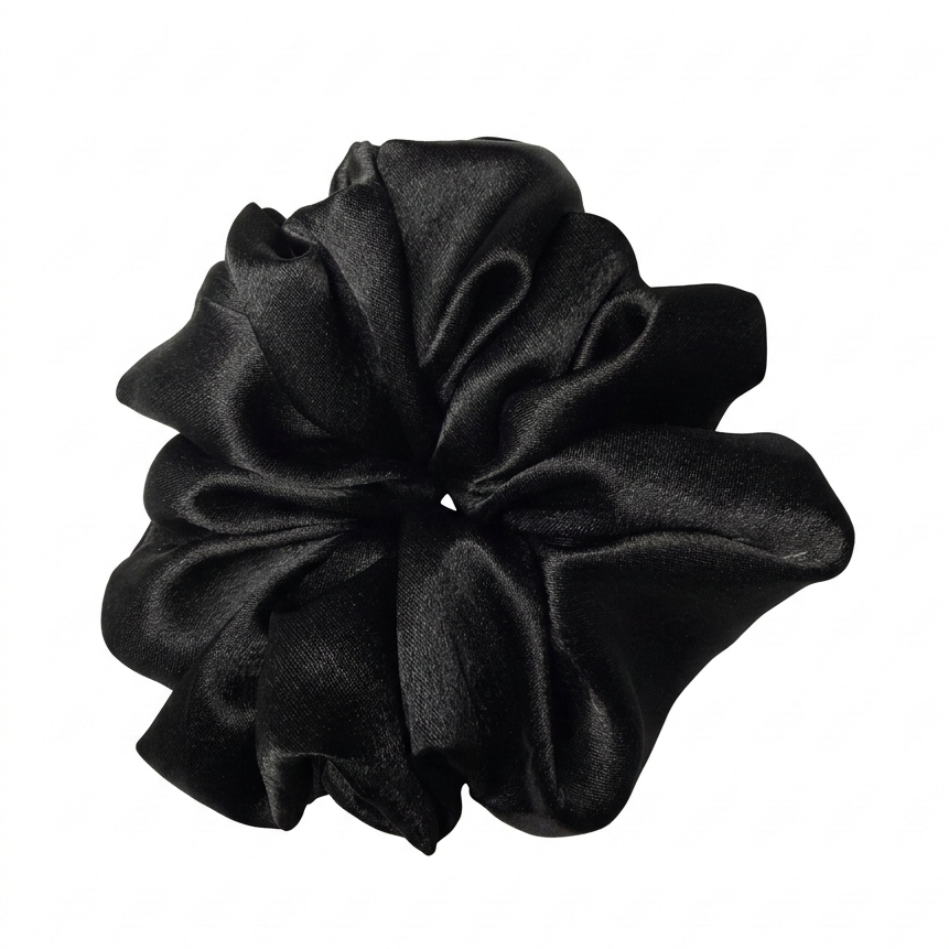 Black Satin Scrunchie XL