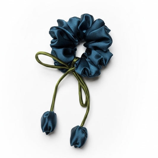 Teal Blue | Tulip Satin Scrunchie