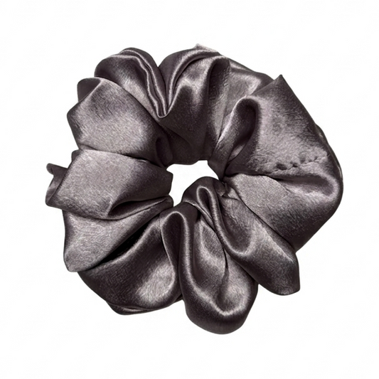 Gray Satin Scrunchie XL