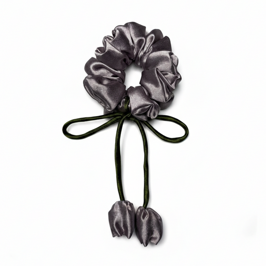 Gunmetal Grey | Satin Tulip Scrunchies