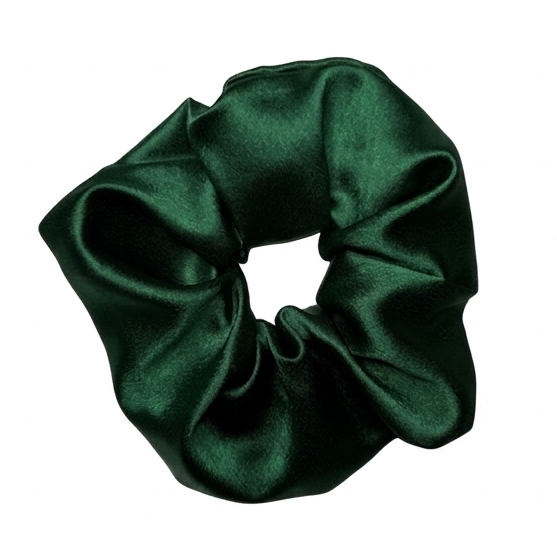 Handcrafted premium green chic XL size satin scrunchie by Scrunchies Mall