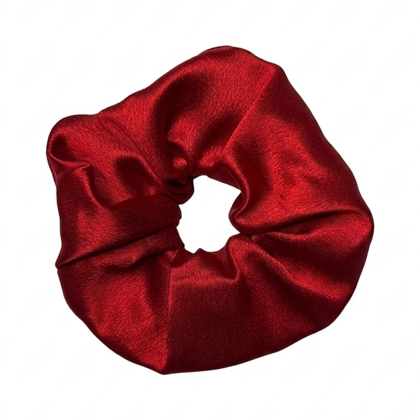 Handcrafted premium rich pink chic XL size satin scrunchie by Scrunchies Mall