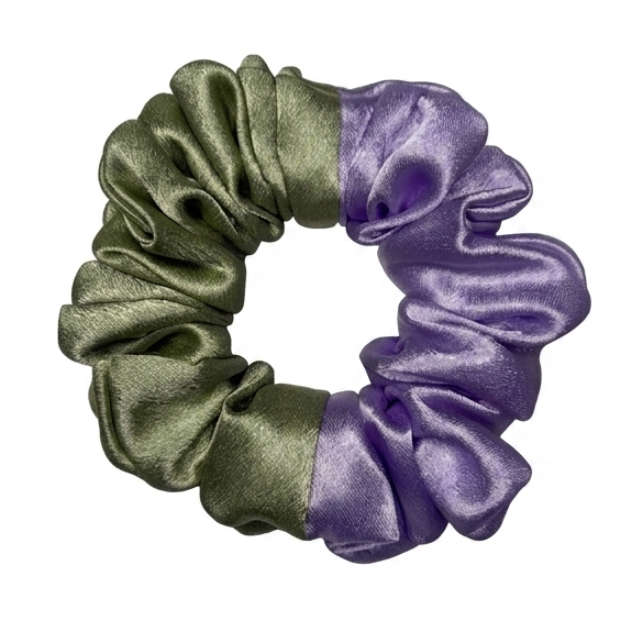 Handcrafted premium two shades satin scrunchie in M size by Scrunchies Mall 
