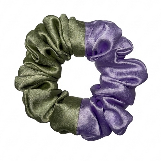 Handcrafted premium two shades satin scrunchie in M size by Scrunchies Mall 