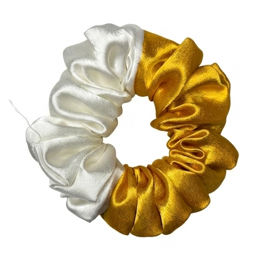 Handcrafted premium two shades satin scrunchie in M size by Scrunchies Mall"