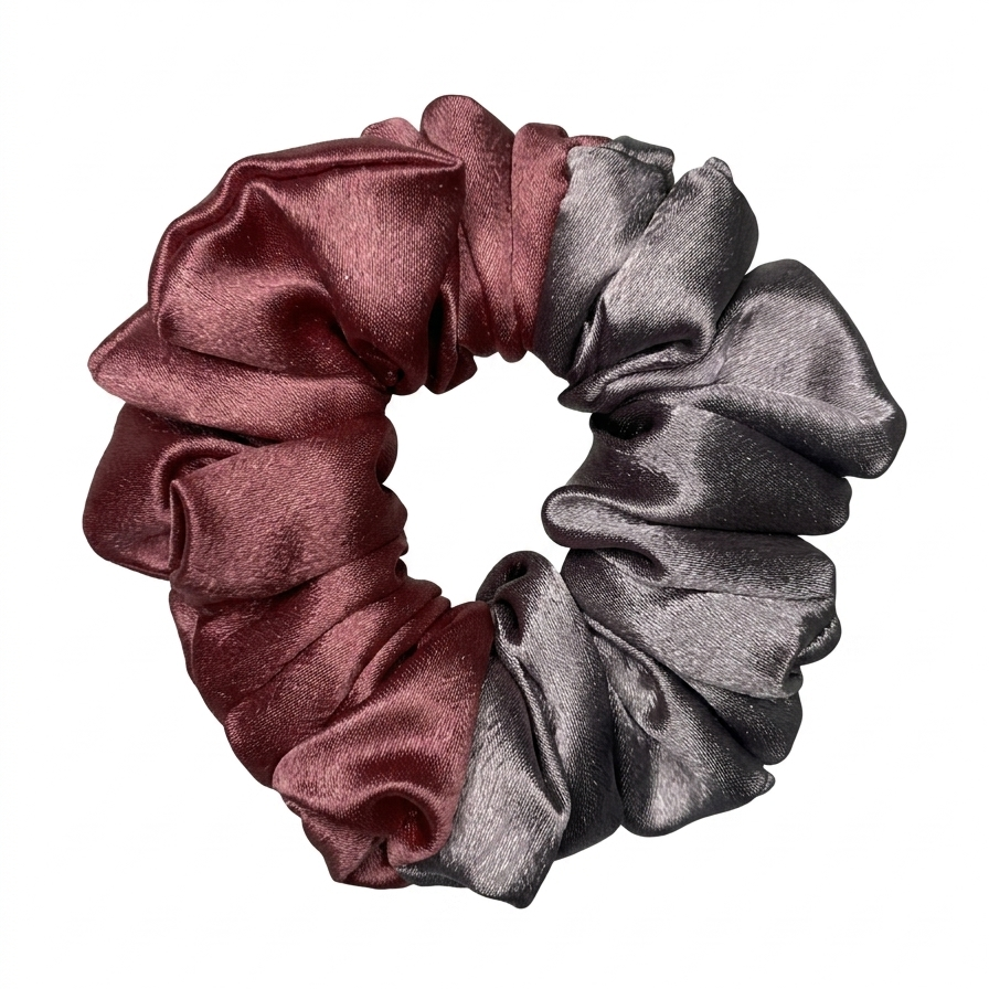 Handcrafted premium two shades satin scrunchie in M size by Scrunchies Mall 