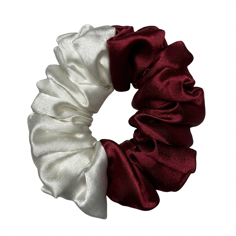 Two Shades Satin Scrunchie (M Size)