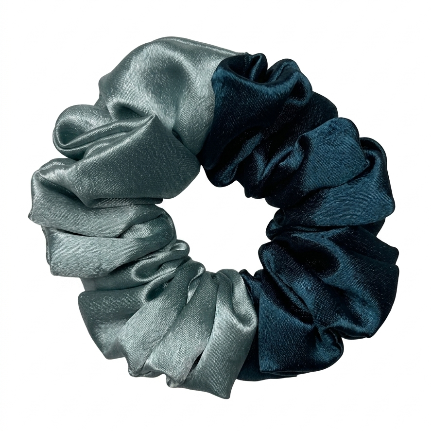 Handcrafted premium two shades satin scrunchie in M size by Scrunchies Mall 