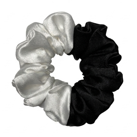 Handcrafted premium two shades satin scrunchie in M size by Scrunchies Mall 