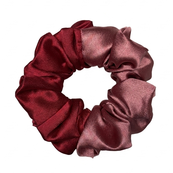 Handcrafted premium two shades satin scrunchie in M size by Scrunchies Mall 
