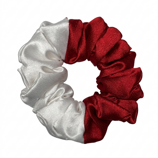 Handcrafted premium two shades satin scrunchie in M size by Scrunchies Mall 