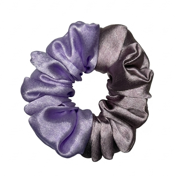 Handcrafted premium two shades satin scrunchie in M size by Scrunchies Mall 