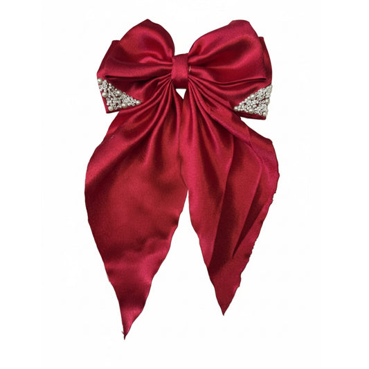 Maroon Pearl | Satin Bunny Bow