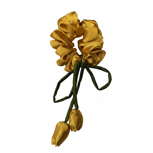 Yellow | Satin Tulip Scrunchies