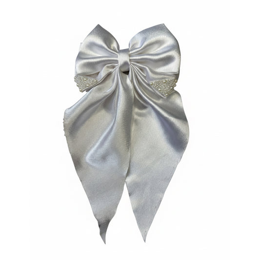 White Pearl | Satin Bunny Bow