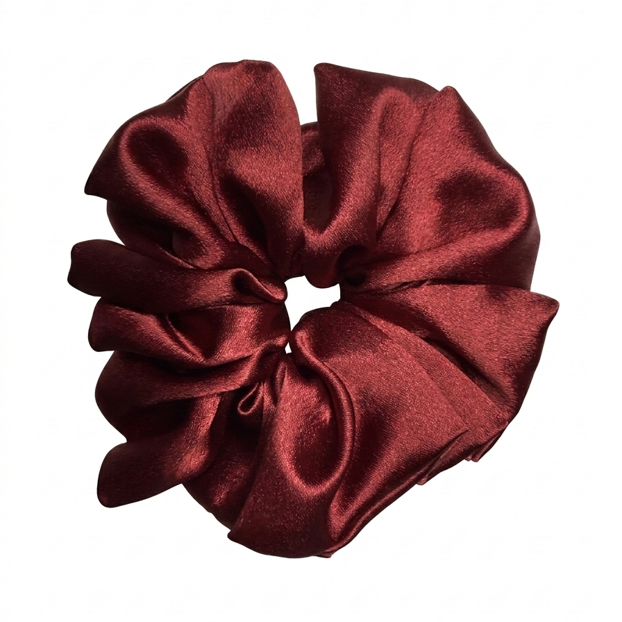 Maroon Satin Scrunchie XL
