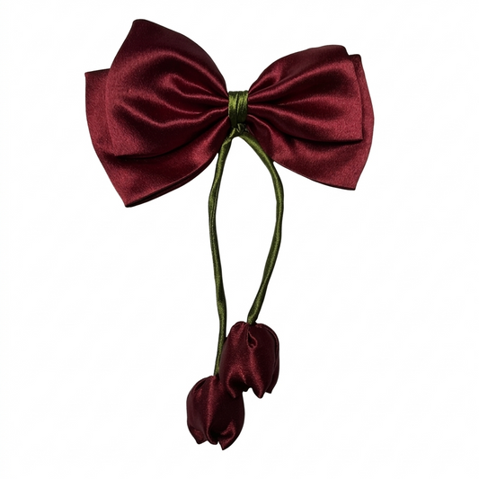 Maroon | Tulip 2-Layer Satin Bow