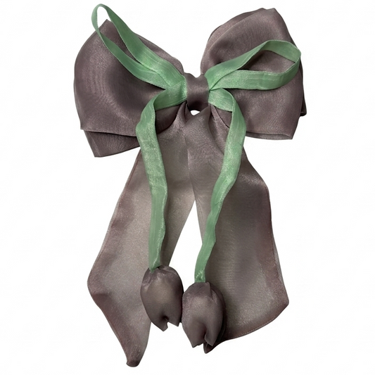 Mauve Mist Korean Tulips Organza Bow
