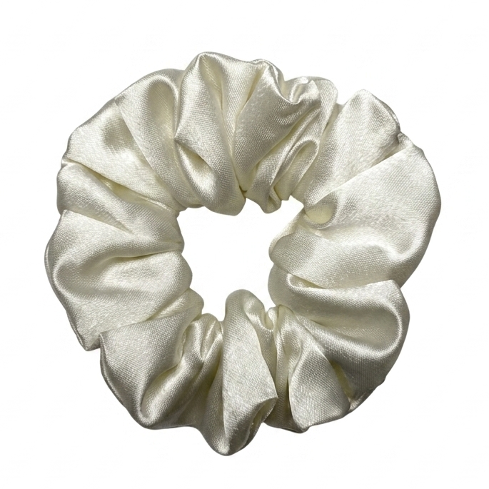 Off White Satin Scrunchie S