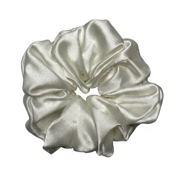 Off White Satin Scrunchie XL