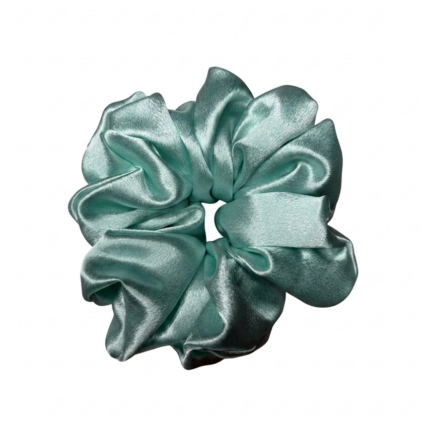 Olive Green Satin Scrunchie XL