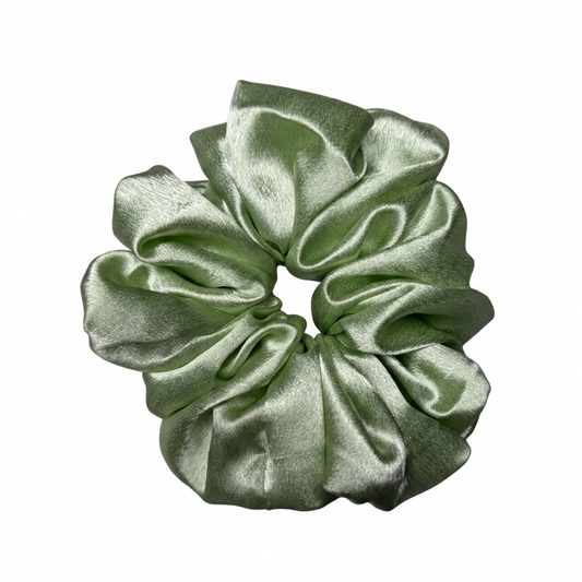 Olive Green Satin Scrunchie XL