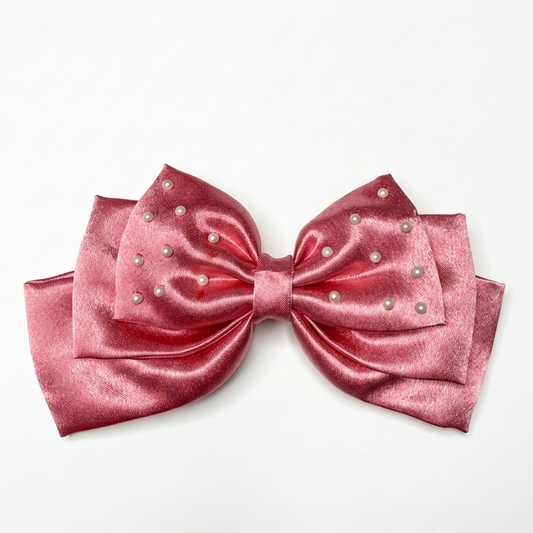 Pink Pearl | 3-Layer Satin Bow
