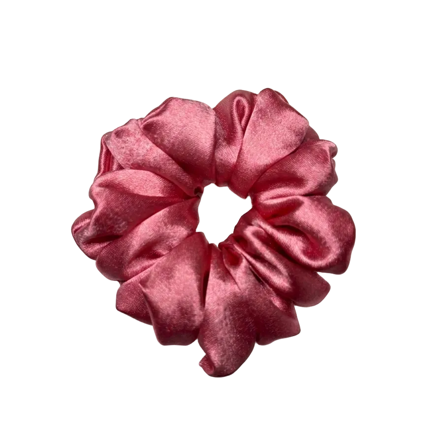 Pink Satin Scrunchie