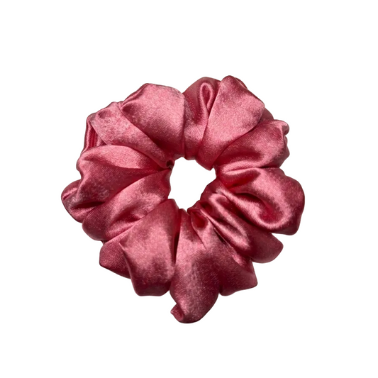 Pink Satin Scrunchie