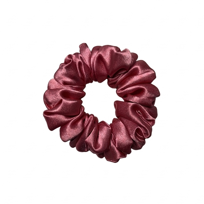 Pink Satin Scrunchie S
