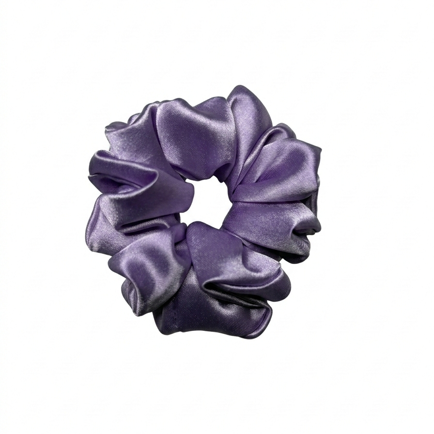 Purple Satin Scrunchie