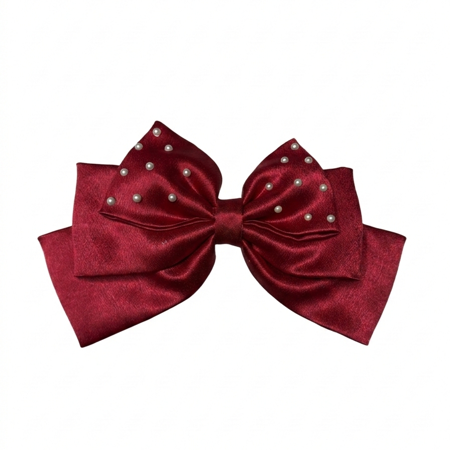 Rad Pink Pearl | 3-Layer Satin Bow