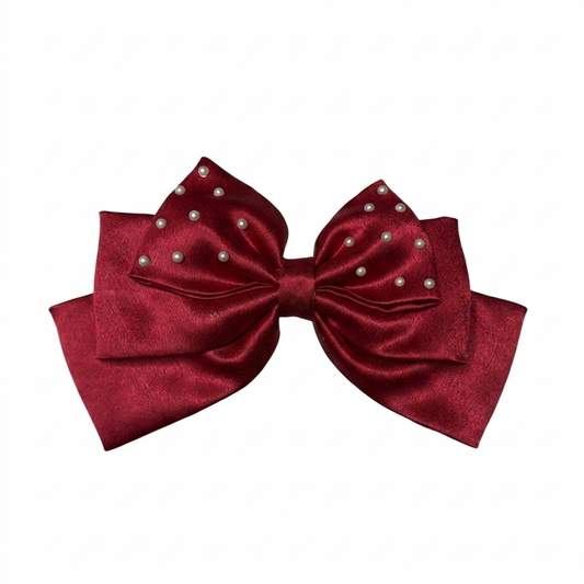 Rad Pink Pearl | 3-Layer Satin Bow
