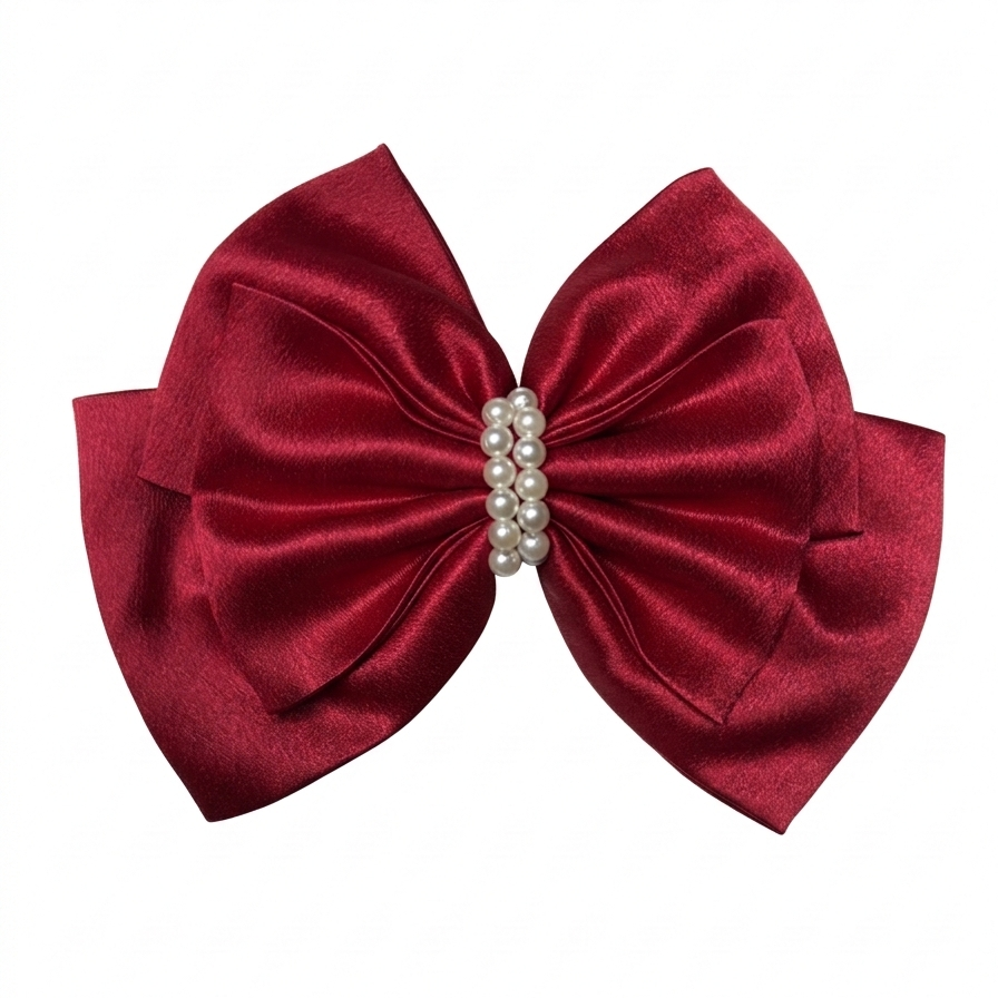 Rad Pink Pearl | 3-Layer Satin Bow