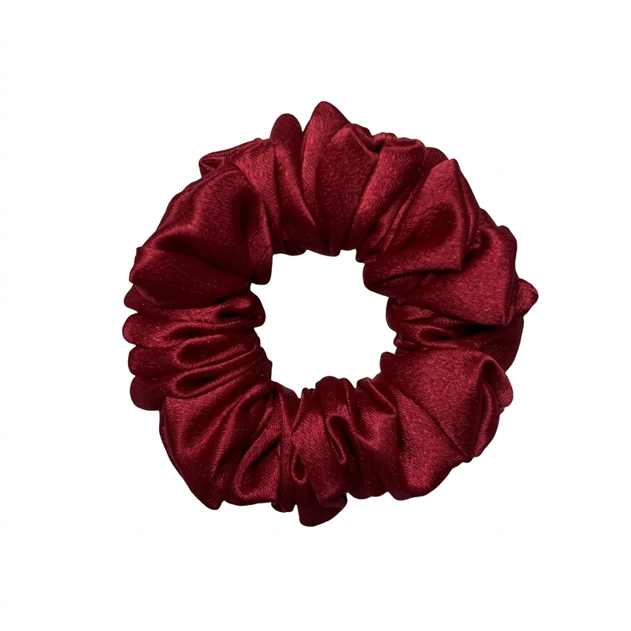 Rich Pink Satin Scrunchie S