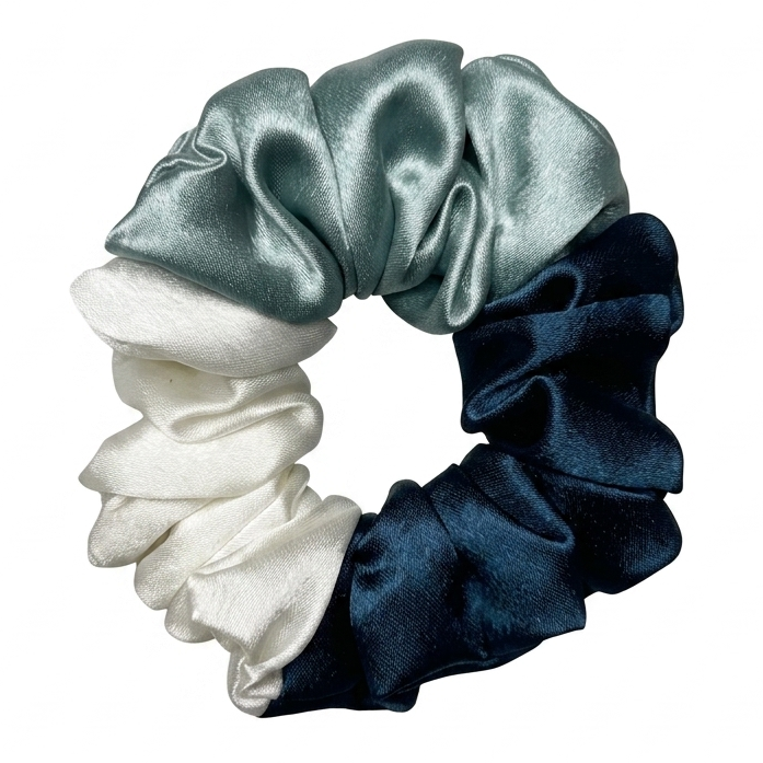 Three Shades Satin Scrunchie (M Size) 2