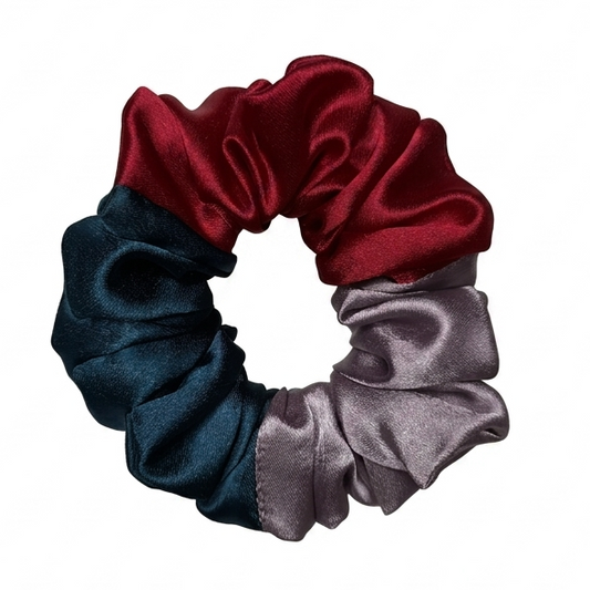 Three Shades Satin Scrunchie (M Size)