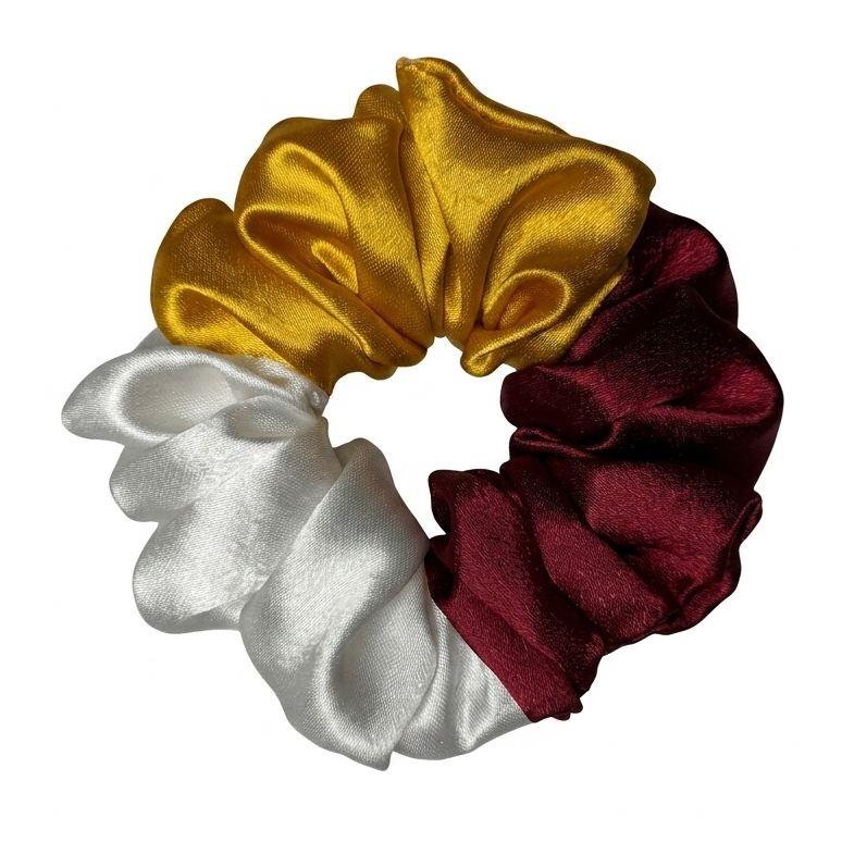Three Shades Satin Scrunchie (M Size)