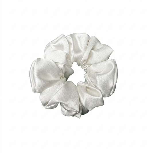 White Satin Scrunchie