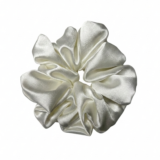 White Satin Scrunchie XL
