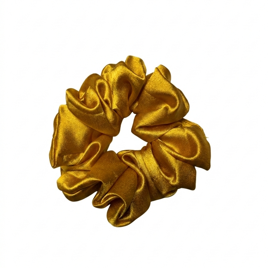 Yellow Satin Scrunchie