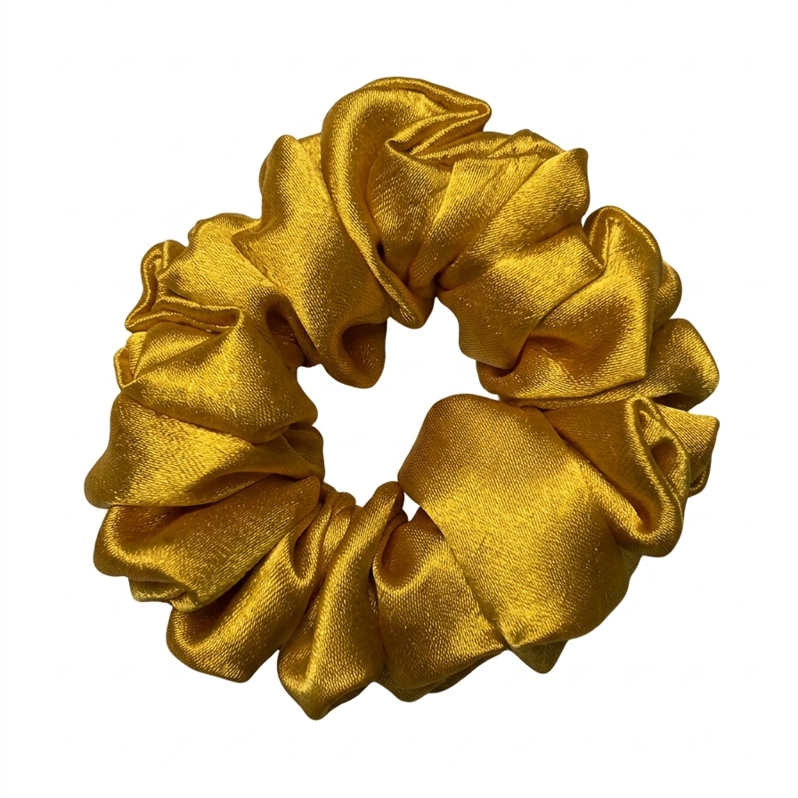 Yellow Satin Scrunchie S